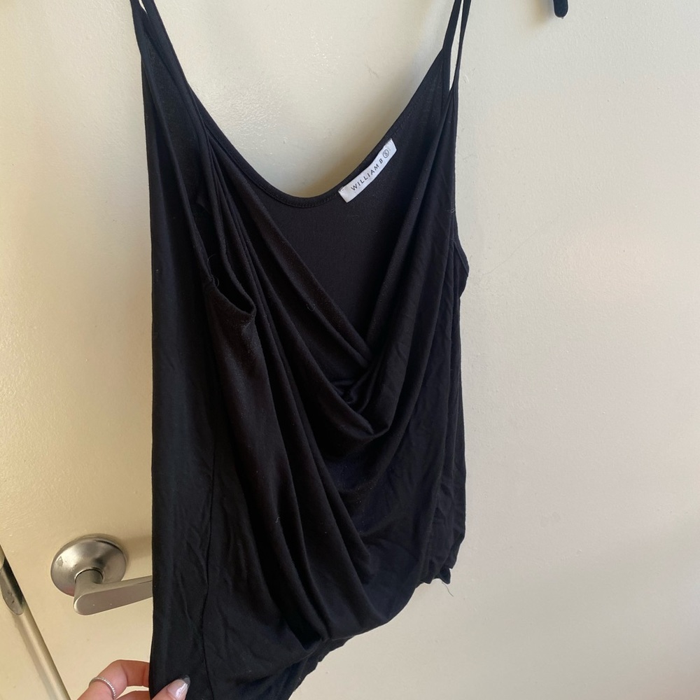 Black William B Cowl Neck Tank